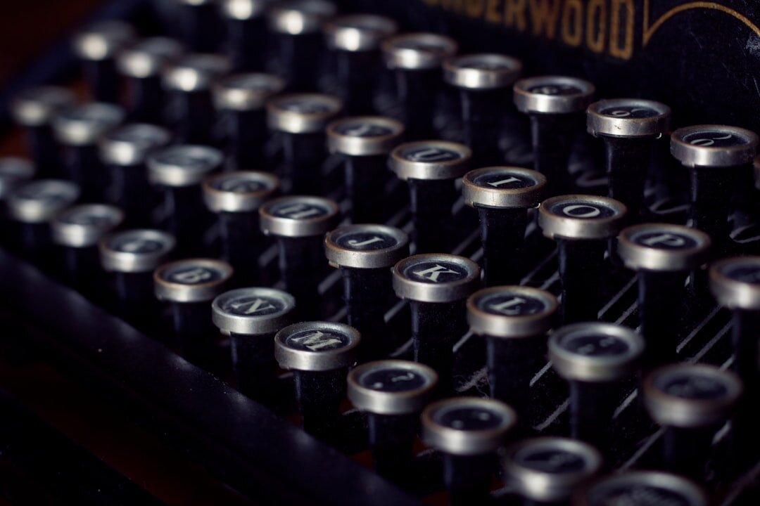 Close-up of vintage typewriter keys