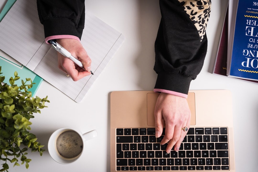 mystery writer at desk