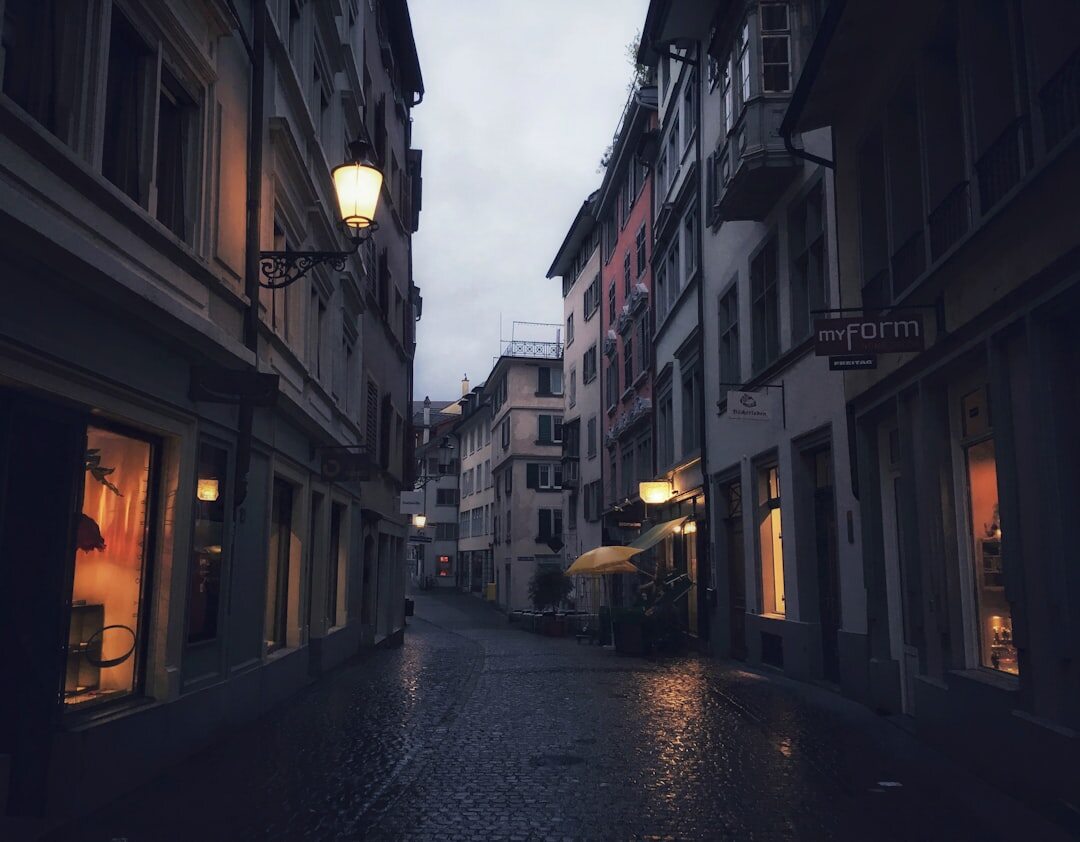 rainy street at night